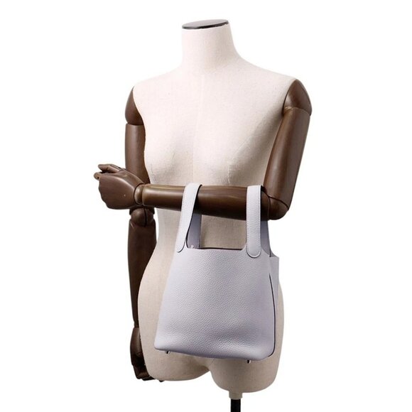 HERMES Picotin Lock Size PM Taurillon Clemence Blue Gacier - Picture 4 of 7